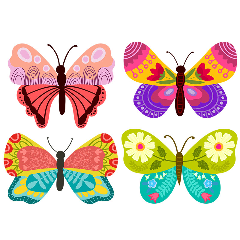 Αυτοκόλλητο τοίχου Multicolor butterflies